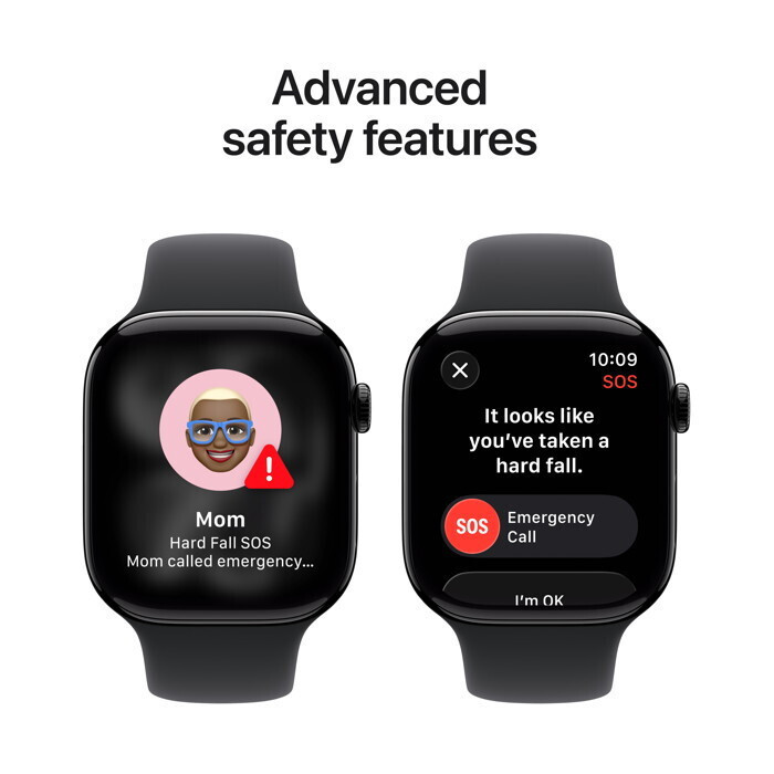 Apple Watch Series 11 Aluminium 42mm Waterproof with Heart Rate Monitor (Jet Black Aluminium Case with Black Sport Band - S/M) view 6