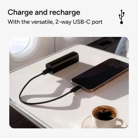 Mophie Mini Power Bank 5000mAh with USB-C Port Black view 3