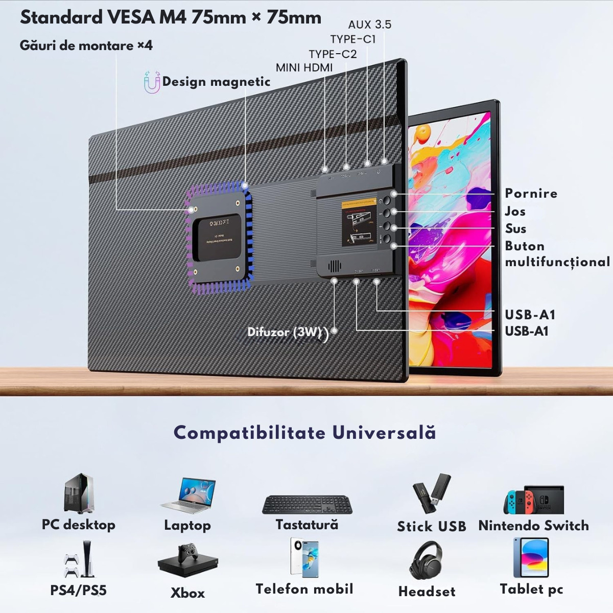 Qova IPS Portable Monitor 23.8" FHD 1920x1080 view 6