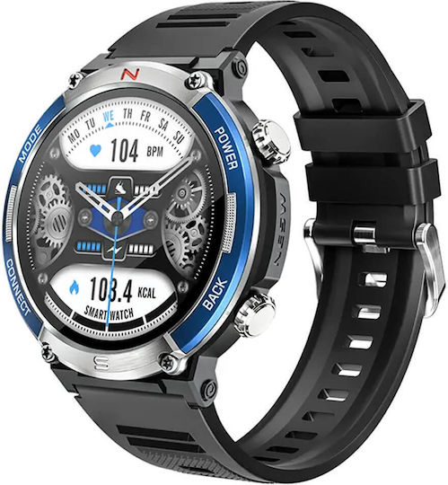 Microwear X11 Smartwatch with Heart Rate Monitor (Black / Blue)