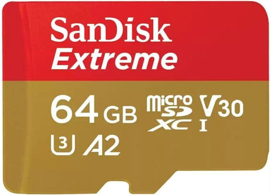 Sandisk Extreme microSDXC 64GB U3 V30 A2 UHS-I 170MB/s with Adapter