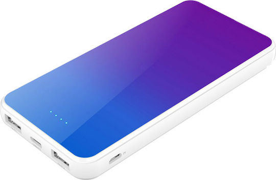 Xipin M8 Power Bank 10000mAh with 2 USB-A Ports Blue-Purple view 3
