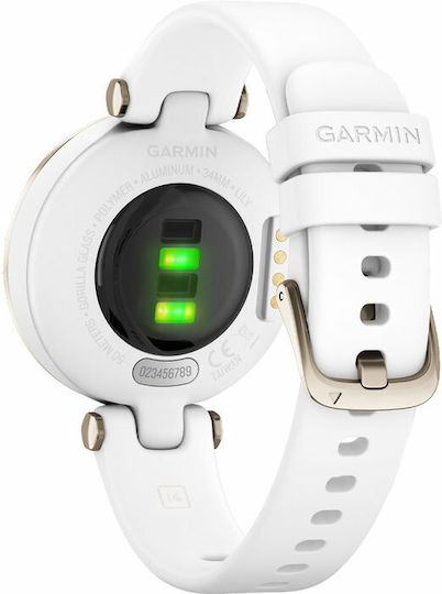 Garmin Lily Sport Aluminium Waterproof Smartwatch with Heart Rate Monitor (Cream Gold Bezel with White Case and Silicone Band) view 7