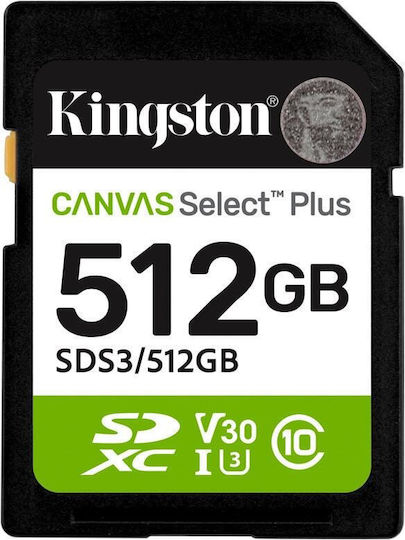 Kingston Canvas Select Plus 512GB U3 V30 UHS-I 150MB/s With Adapter