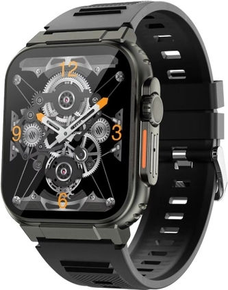 A70 1.96 Inch Health Monitoring Multifunctional Ip68 Waterproof Bluetooth Call Smart Watch Black