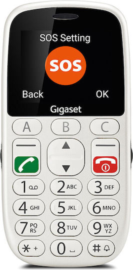 Gigaset GL 390 Dual SIM Mobile Phone with Big Buttons Pearl White