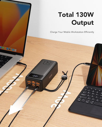 Veger Tank Boost Power Bank 56000mAh 100W with 3 USB-A Ports and 2 USB-C Ports Power Delivery Black view 4