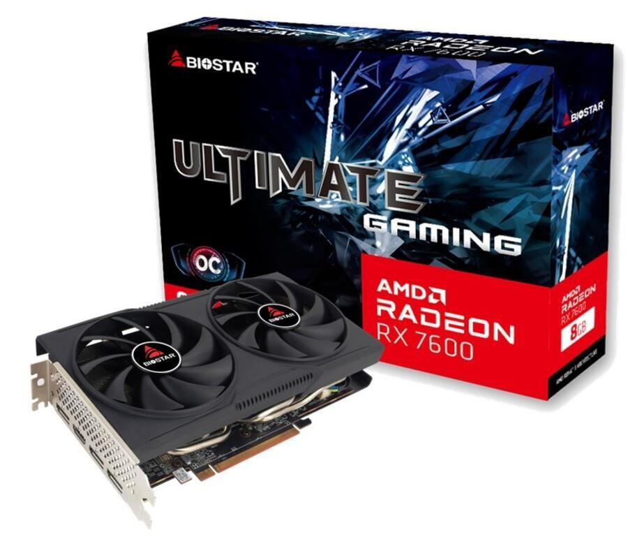 Biostar Radeon RX 7600 8GB GDDR6 Ultimate Gaming OC Graphics Card Va76S6Rm81