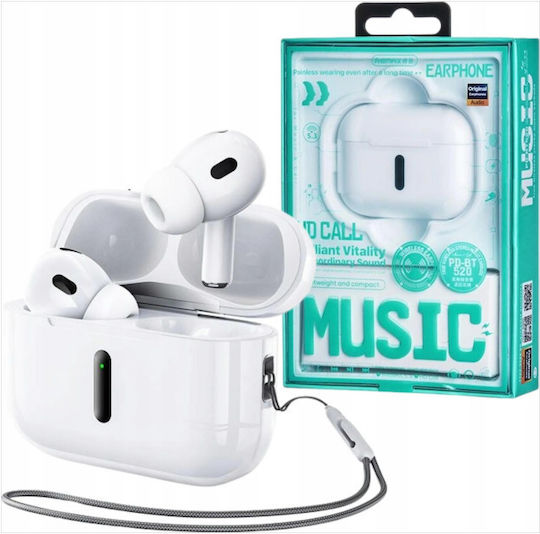 TWS PD-BT520 In-ear Bluetooth Handsfree Earphones with Charging Case White view 3