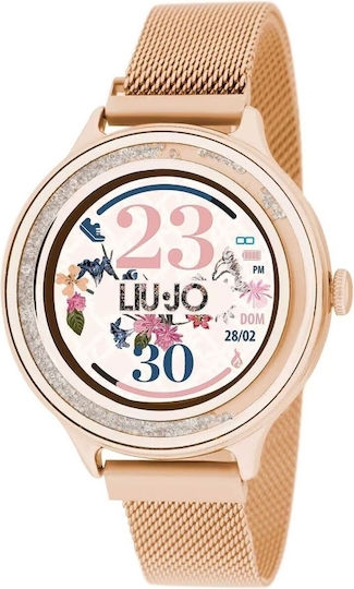 Liu Jo Dancing Stainless Steel 42mm Smartwatch with Heart Rate Monitor (Rose Gold)