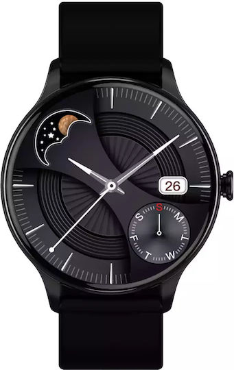 Vogue Callisto Stainless Steel Smartwatch with Heart Rate Monitor (Black) vue 3