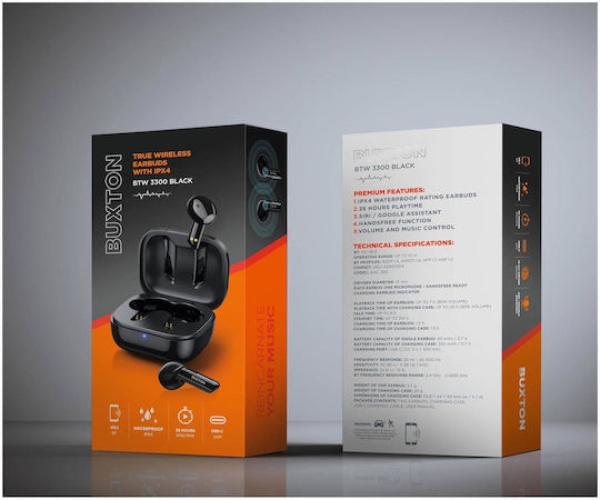 Buxton BTW 3300 In-ear Bluetooth Handsfree Earphones with Charging Case Black view 8