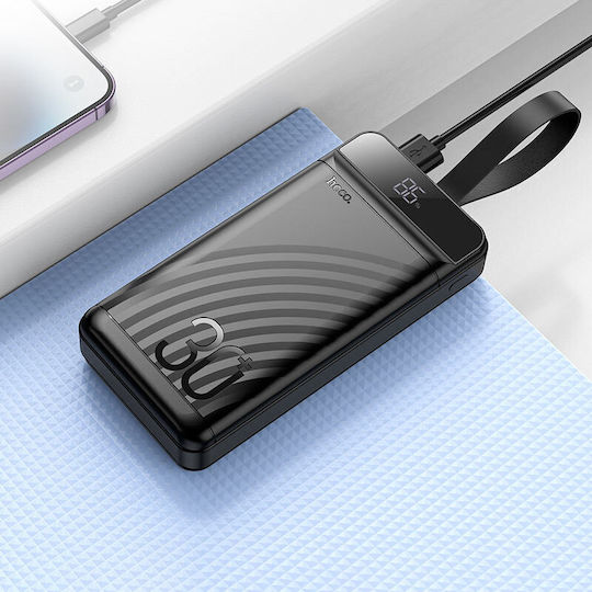 Hoco J123Β Power Bank 30000mAh 20W with 3 USB-A Ports and USB-C Port Quick Charge 2.0 / Quick Charge 3.0 Black view 4