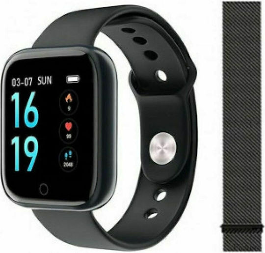 T80S Smartwatch with Heart Rate Monitor (Black) view 1