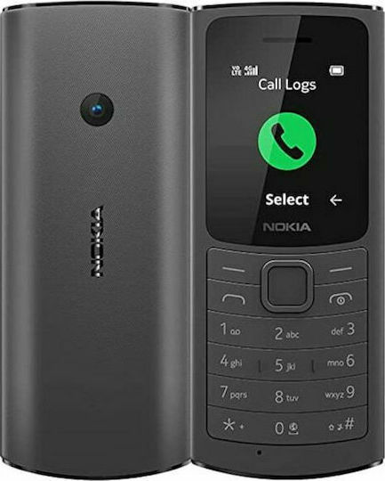Nokia 110 4G Dual SIM Mobile with Buttons Black view 2
