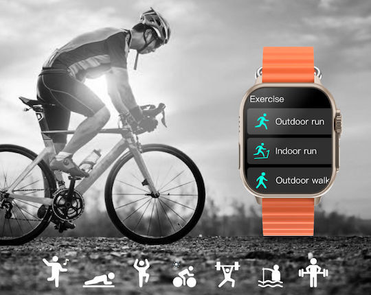 Rubicon RNCF17 42mm Smartwatch with Heart Rate Monitor (Orange) view 2
