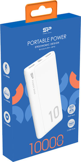 Silicon Power GP15 Power Bank 10000mAh with 2 USB-A Ports White vue 6