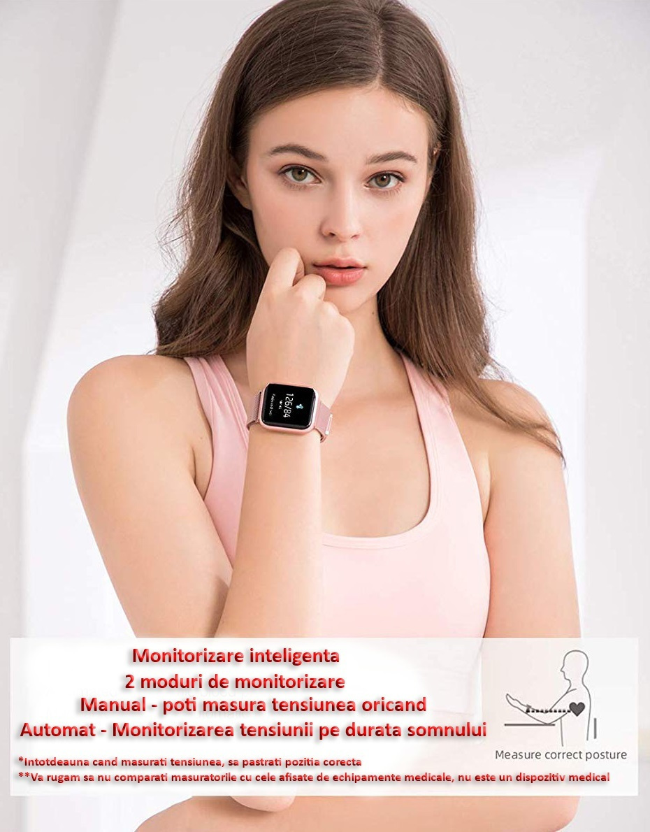 FiT Prestige Smartwatch with Heart Rate Monitor (Pink) view 2