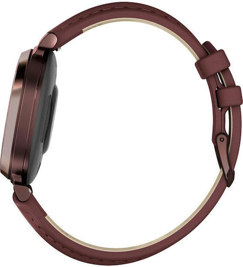 Garmin Lily 2 Classic Aluminium Waterproof Smartwatch with Heart Rate Monitor (Dark Bronze with Mulberry Leather Band) view 8