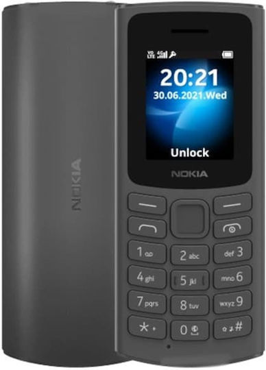 Nokia 105 4G Dual SIM Mobile with Buttons (English Menu) Black view 1