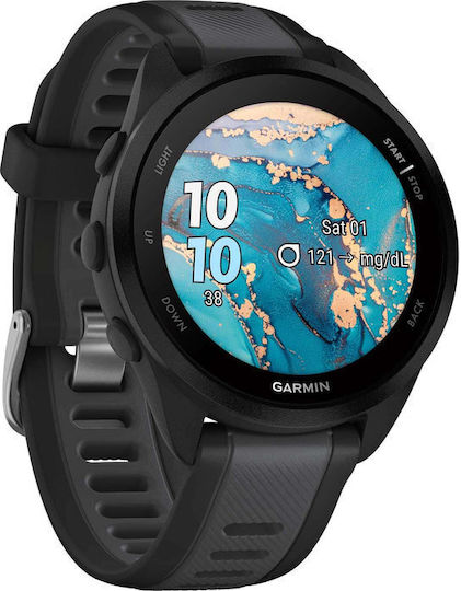 Garmin Forerunner 165 Music 43mm Waterproof Smartwatch with Heart Rate Monitor (Black/Slate Gray) vue 4