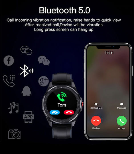 INTIME SN88 Smartwatch with Heart Rate Monitor (Black) view 6