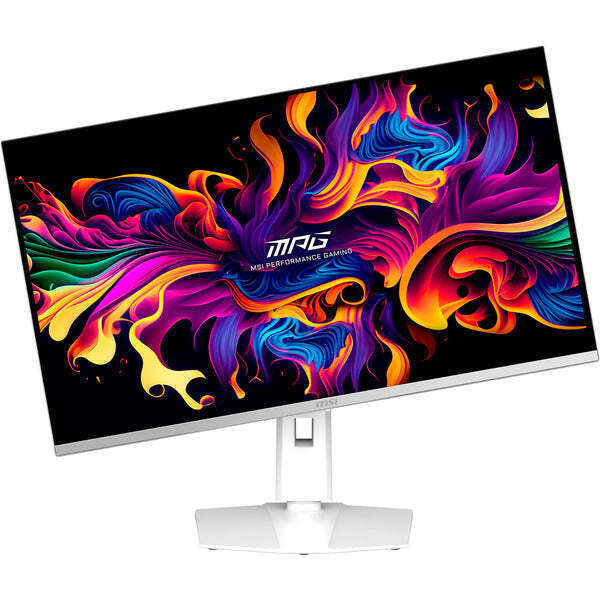 MSI MPG 321URXWDE QD-OLED HDR Monitor 31.5" 4K 3840x2160 240Hz White view 4