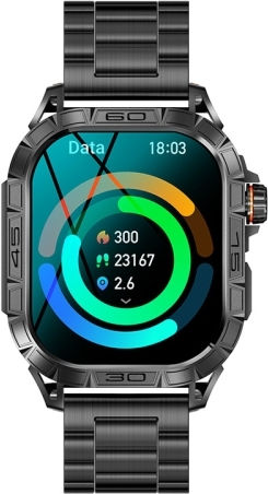 K63 1.96-inch Heart Rate Blood Oxygen Monitoring Bluetooth Call Sports Smart Watch Color Black Three-bead Steel view 1