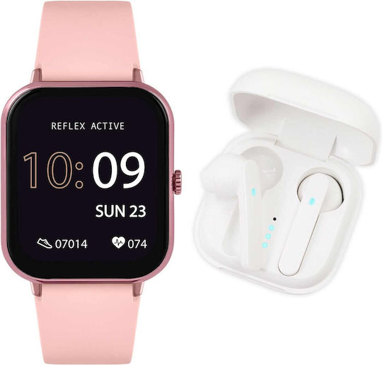 Reflex Active Series 17 with TWS Earbuds Smartwatch with Heart Rate Monitor (Pink)