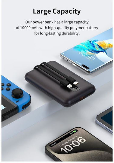 Devia EP202 Mini Power Bank 10000mAh 22.5W Silver view 3