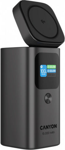 Canyon OnPower MagSafe 15000mAh 100W with USB-A Port and 2 USB-C Ports Power Delivery Black view 5