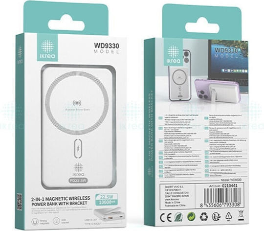 Ikrea WD9330 Power Bank 10000mAh 22.5W White view 2