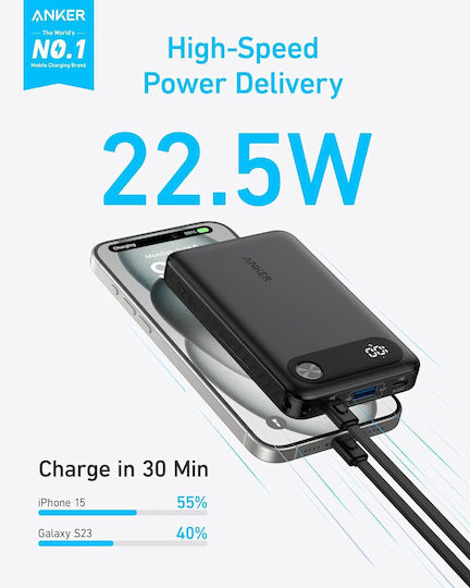 Anker Power Bank 10000mAh 22.5W with USB-C Port Black vue 8