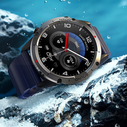 NX9 50mm Smartwatch with Heart Rate Monitor (Black / Khaki) view 8