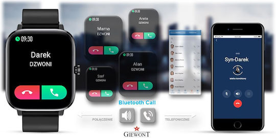 Giewont 230-2 Smartwatch with Heart Rate Monitor (Black) view 4