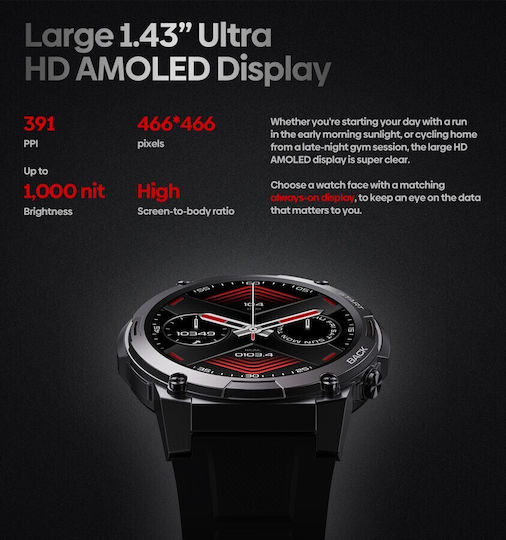 Zeblaze Vibe 7 Pro Aluminium Smartwatch with Heart Rate Monitor (Black) view 3