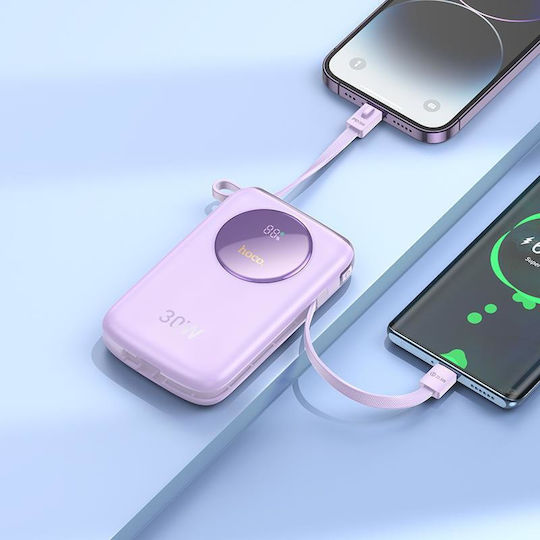 Hoco Q19 Lucky Power Bank 10000mAh 30W with USB-A Port and USB-C Port Power Delivery / Quick Charge 3.0 Purple view 4