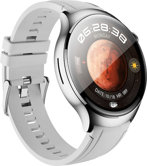 Borofone BD7 Smartwatch with Heart Rate Monitor (Silver) view 1