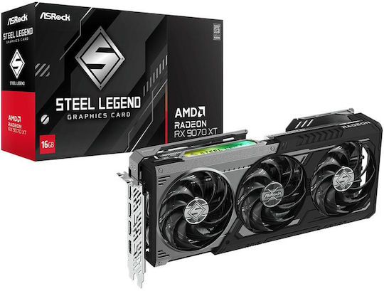 ASRock Radeon RX 9070 XT 16GB GDDR6 Steel Legend Dark Graphics Card