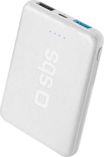 SBS ‎Pocket Line Power Bank 5000mAh with 2 USB-A Ports White