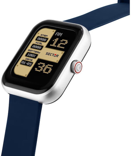 Sector S03 Smartwatch with Heart Rate Monitor (Blue Silicone) view 2