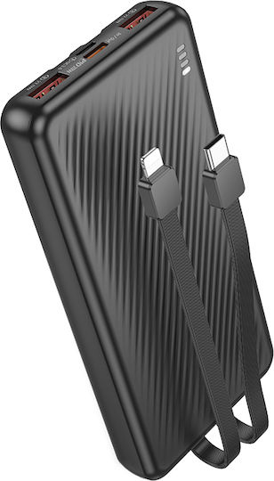 Borofone BJ57 Power Bank 10000mAh 22.5W with 2 USB-A Ports and USB-C Port Power Delivery / Quick Charge 3.0 Black vue 3