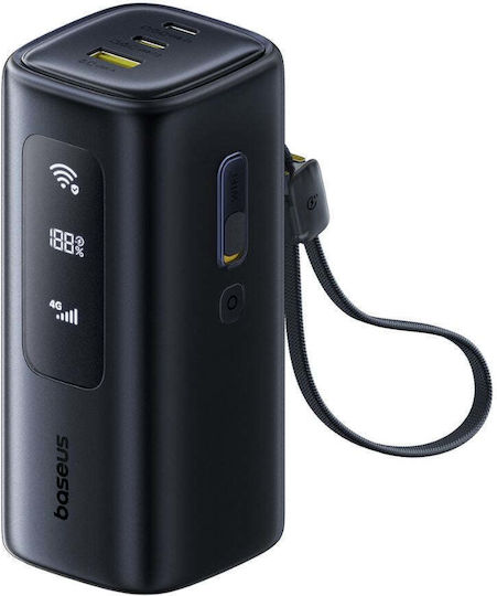 Baseus EnerGeek GX11 MiFi Power Bank 20000mAh 67W with USB-A Port and 2 USB-C Ports Black view 2