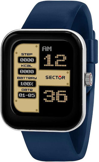 Sector S03 Smartwatch with Heart Rate Monitor (Blue Silicone)