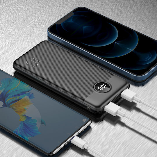 Veger L10S Power Bank 10000mAh 20W with 2 USB-A Ports and USB-C Port Power Delivery / Quick Charge 3.0 Black view 4