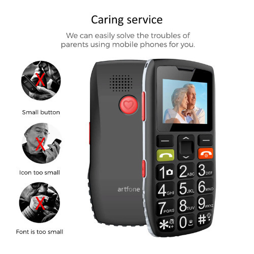 Artfone C1 Dual SIM Mobile Phone with Buttons (English Menu) Black Ansicht 4