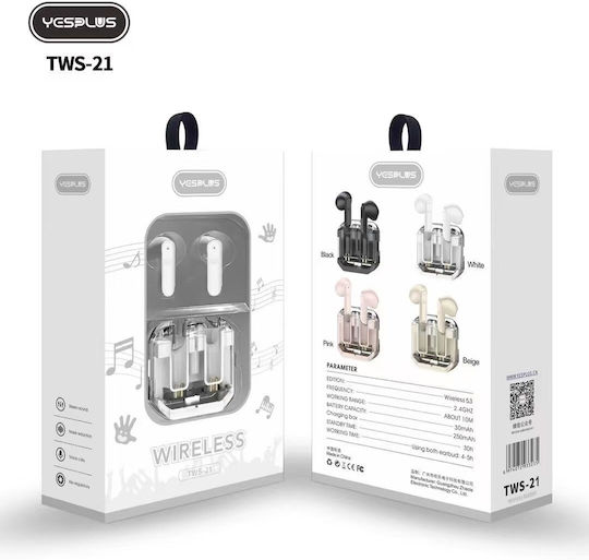 Yesplus TWS21 Earbud Bluetooth Handsfree Earphones with Charging Case Pink view 2