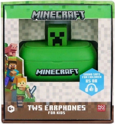 OTL Minecraft 3D Character In-ear Bluetooth Handsfree Earphones with Charging Case Green view 7