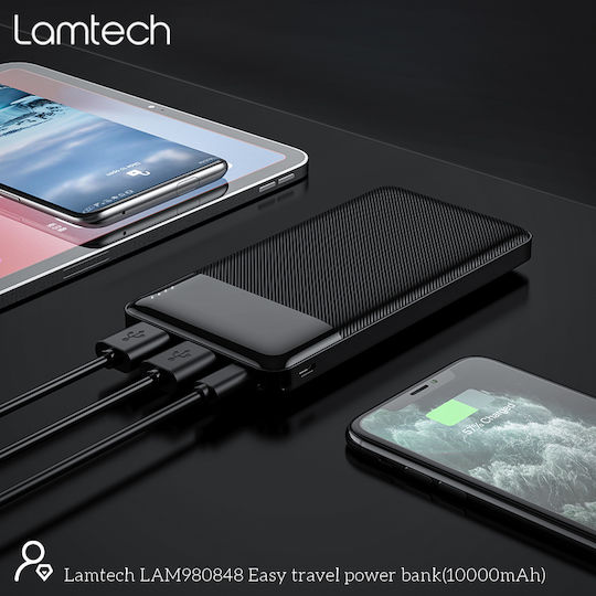 Lamtech Power Bank 10000mAh with 2 USB-A Ports Black view 6