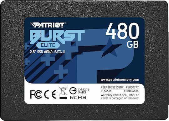 Patriot Burst Elite SSD 480GB 2.5'' Type with SATA III Connection PBE480GS25SSDR